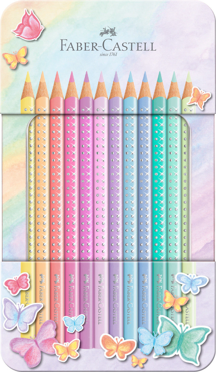 SET CADOU 12 CREIOANE COLORATE PASTEL SPARKLE FABER-CASTELL SET CADOU 12 CREIOANE COLORATE PASTEL SPARKLE FABER-CASTELL